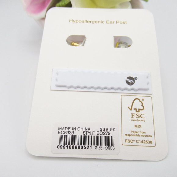 J. Crew Trapezoid Stone Hoop Earrings ASO Meghan Markle - Picture 6 of 9